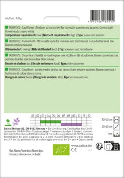 Blumenkohl Tabiro Ks | BIO Kohlsamen Von Sativa Rheinau -Compoes Verkaufe 534351 BIO Blumenkohl Tabiro Ks ko14 sr 1