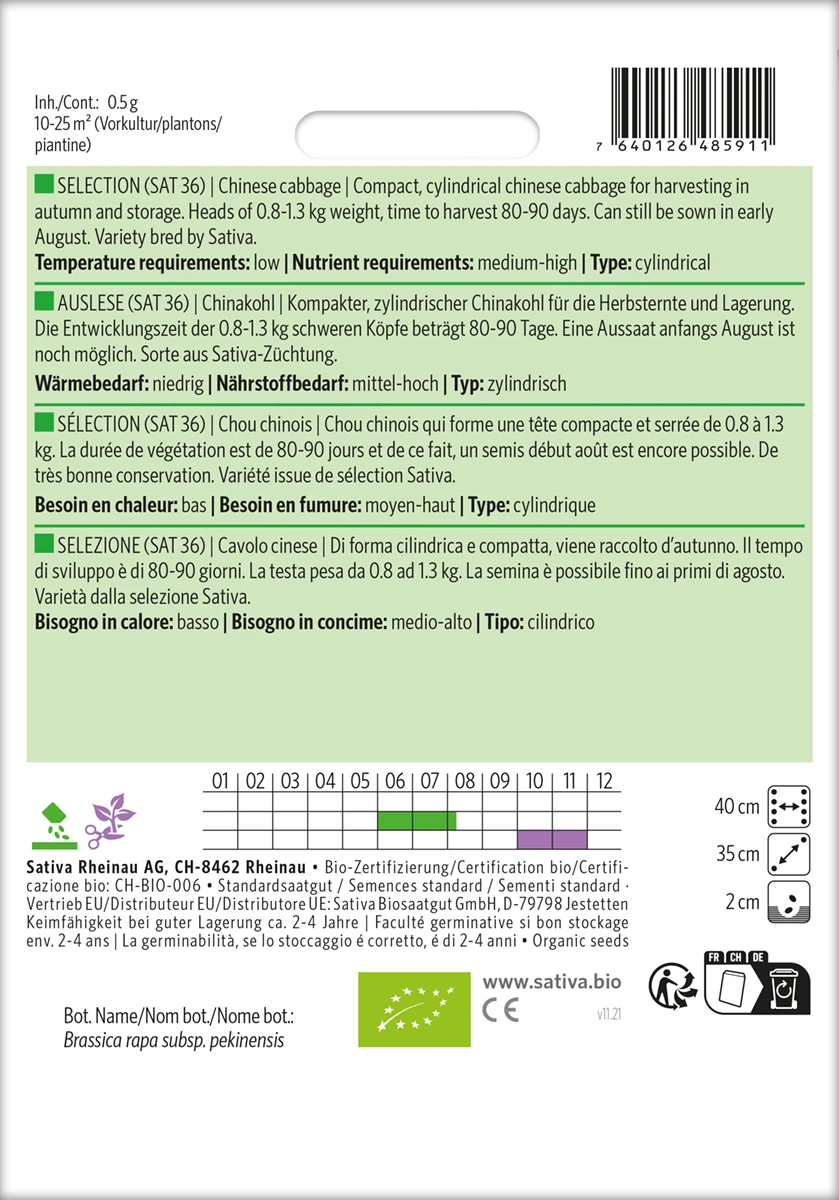 Chinakohl Auslese | BIO Chinakohlsamen Von Sativa Rheinau 3 Chinakohl Auslese | BIO Chinakohlsamen Von Sativa Rheinau