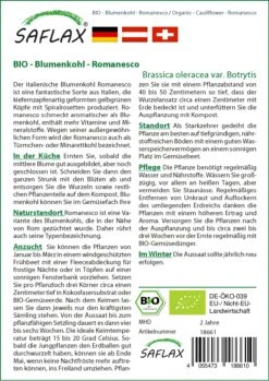 Blumenkohl Romanesco | BIO Blumenkohlsamen Von Saflax -Compoes Verkaufe 540111 Bio Blumenkohl Romanesco 18661 sa 1