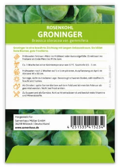 Rosenkohl Groninger (100 Stück) | Rosenkohlsamen Von FLORTUS -Compoes Verkaufe 549860 Rosenkohl Groninger 100 Stueck 2000 0477 100x 2