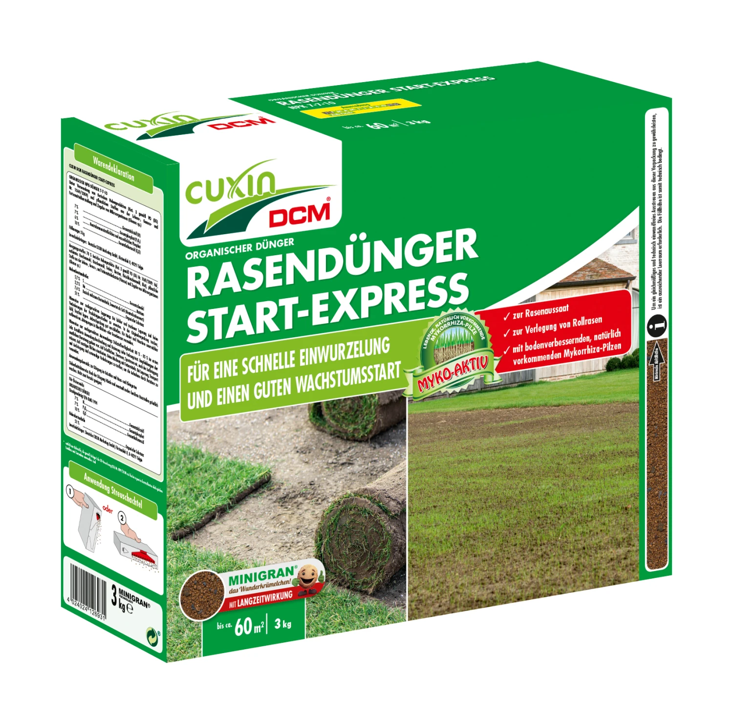 Rasendünger Start-Express (3 Kg) | BIO Rasendünger Von Cuxin DCM 2 Rasendünger Start-Express (3 Kg) | BIO Rasendünger Von Cuxin DCM