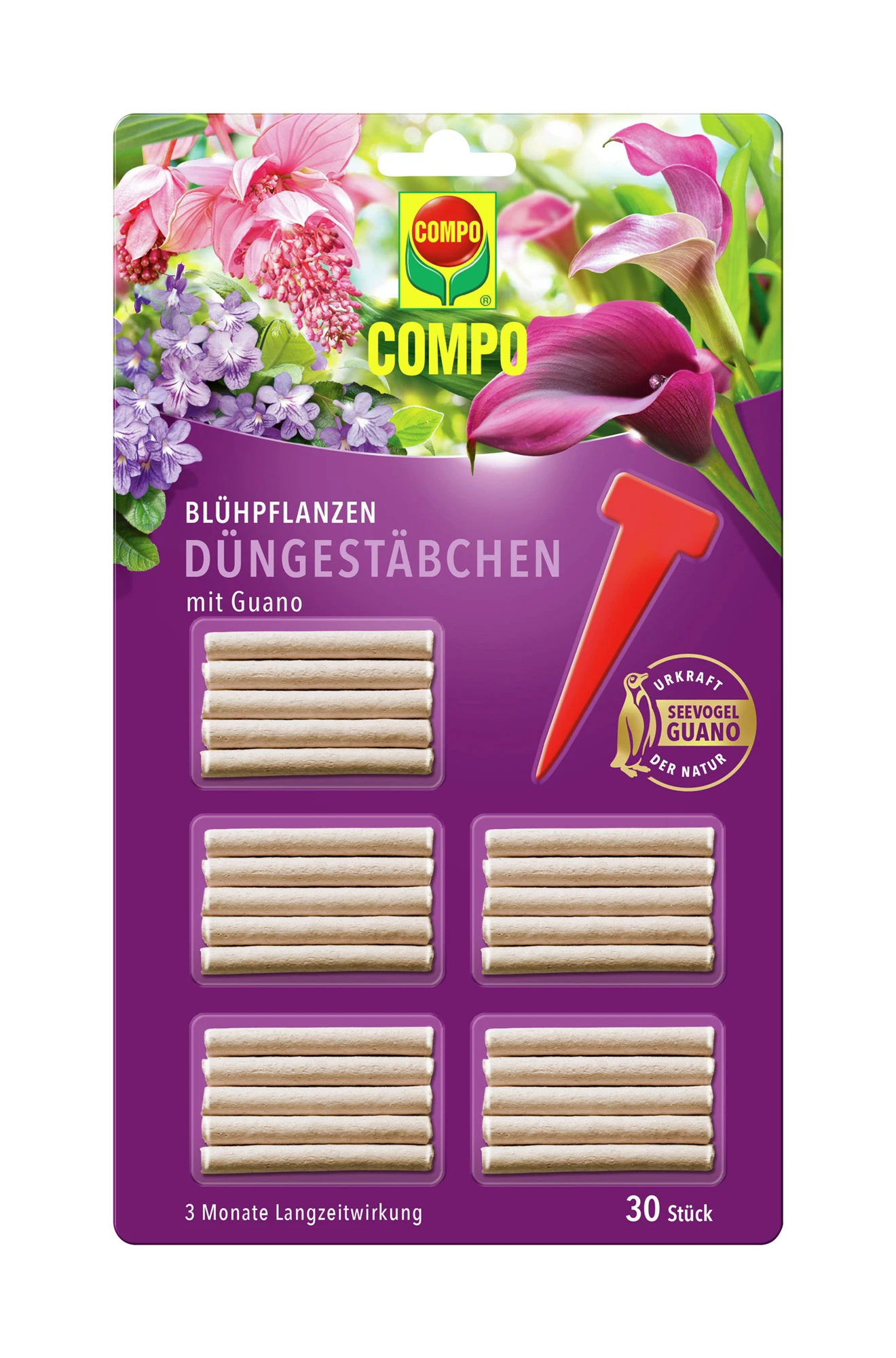 Blühpflanzen Düngestäbchen Mit Guano (30 Stück) | Dünger Von COMPO 3 Blühpflanzen Düngestäbchen Mit Guano (30 Stück) | Dünger Von COMPO